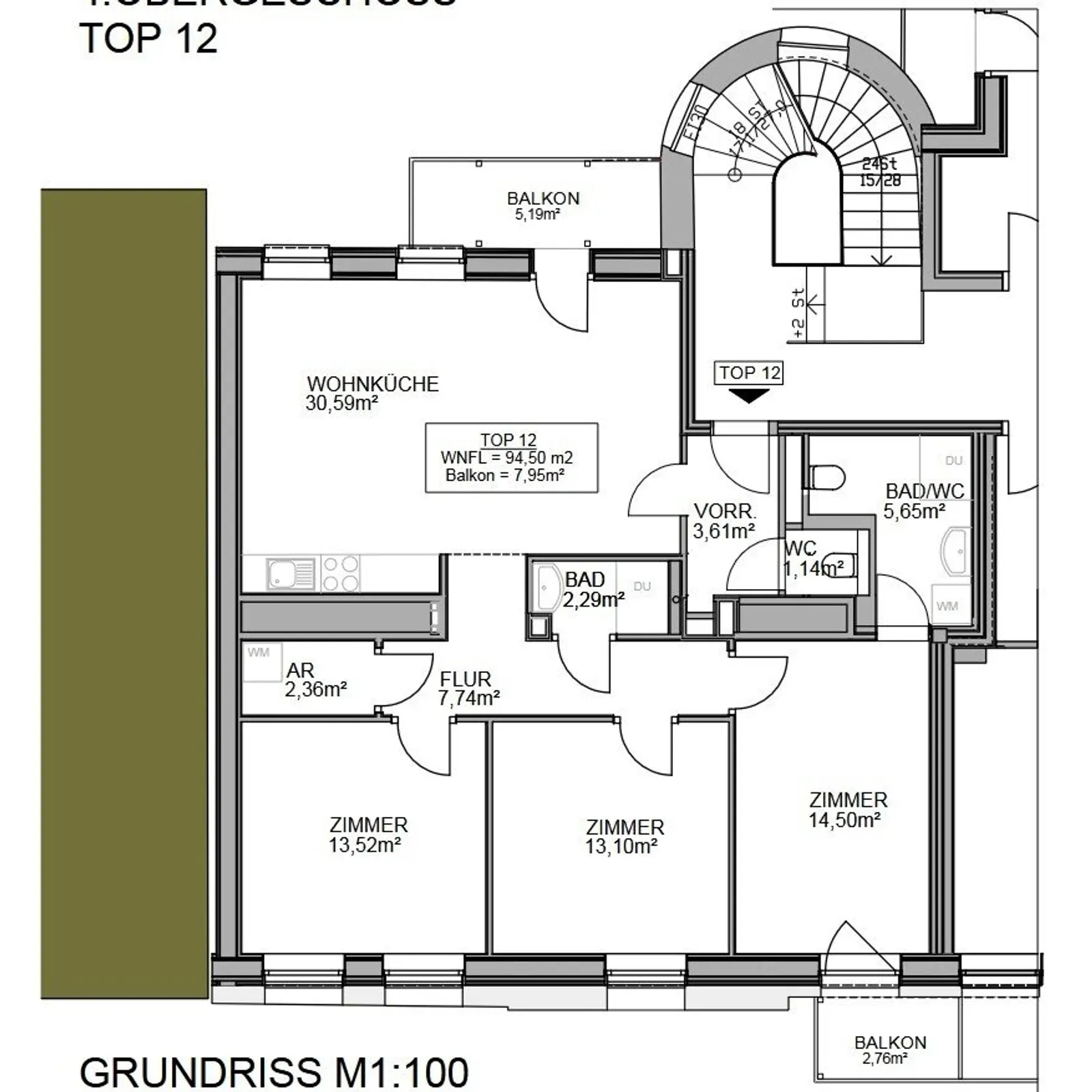 Exklusive 4-Zimmer-Wohnung mit 2 Balkonen & Praterblick - Erstbezug direkt an der U2 Messe-Prater - 7/8